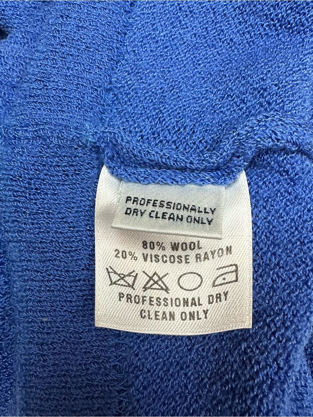 St. John Blue Cropped Wool Rayon Knit Shell Tank Top Scoop Neck M - Picture 7 of 8